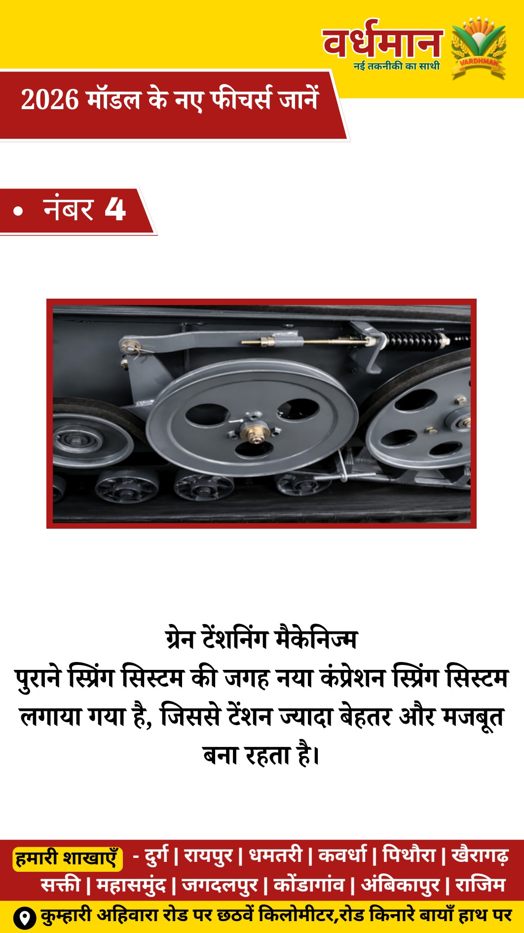4. ग्रेन टेंशनिंग मैकेनिज्म