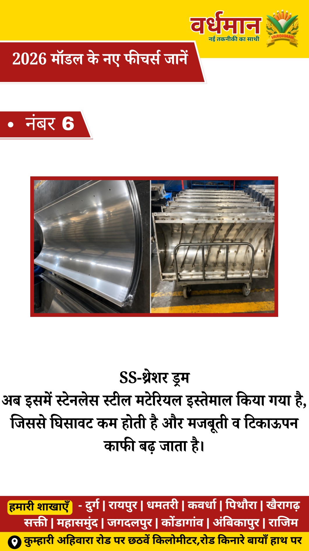 6. स्टेनलेस स्टील थ्रेशर ड्रम